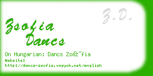 zsofia dancs business card